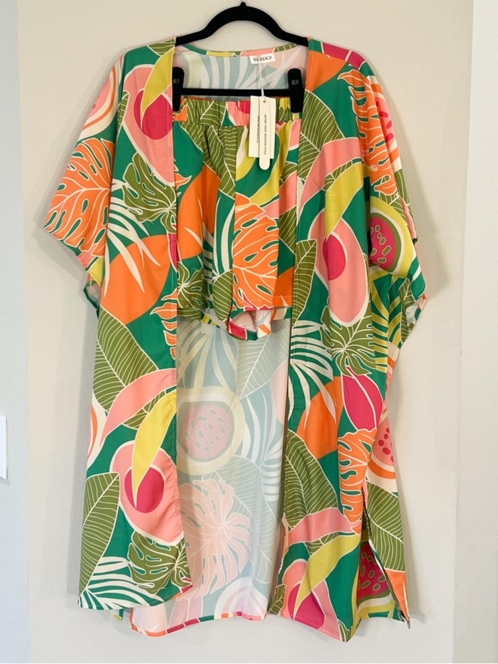NWT Women Summer Kimono Cardigan and Shorts Set, Size 2